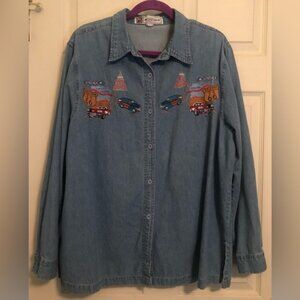 Route 66 Embroidered Denim Shirt Mint Condition